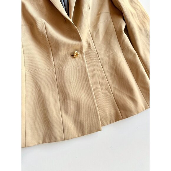 Vintage 90's VALENTINO ROMA Tan Gabardine Twill Slim Fit Blazer, Size 42/8 - Picture 9 of 15